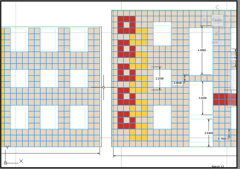 Раскладка фасадных кассет в AutoCAD